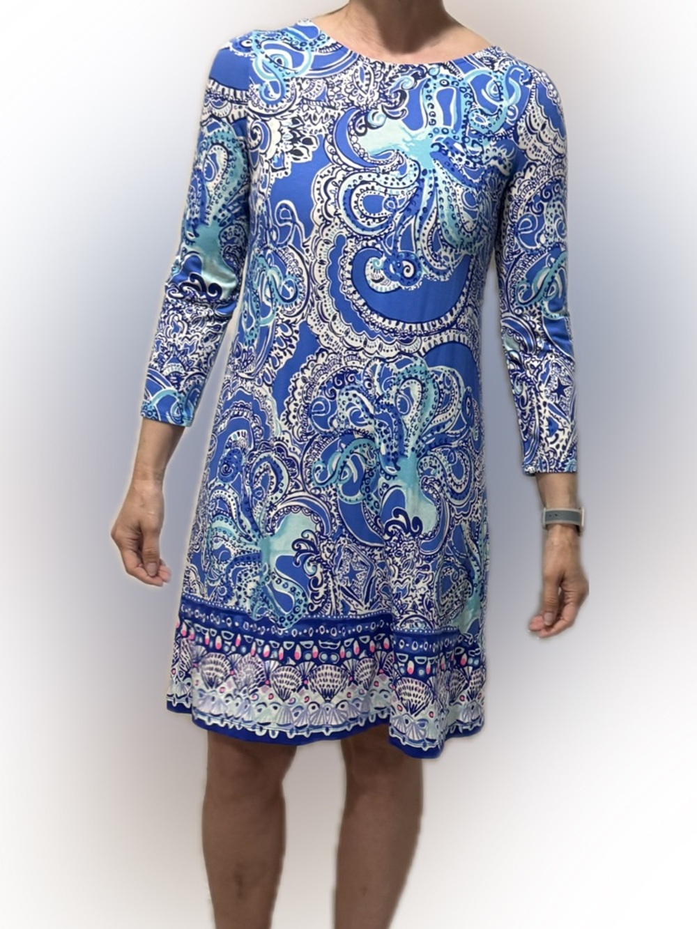 Lilly Pulitzer Ophelia Swing Dress in "Coastal Blue Legga Sea Engineered"